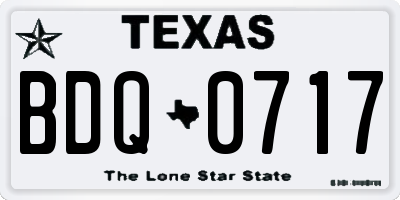 TX license plate BDQ0717