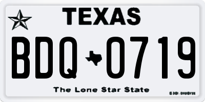 TX license plate BDQ0719
