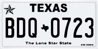 TX license plate BDQ0723