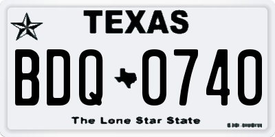 TX license plate BDQ0740