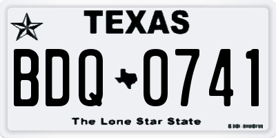 TX license plate BDQ0741