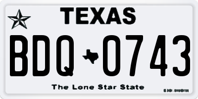 TX license plate BDQ0743