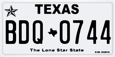 TX license plate BDQ0744
