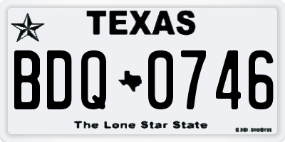 TX license plate BDQ0746
