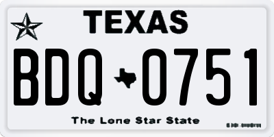 TX license plate BDQ0751