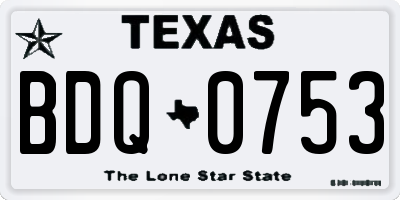TX license plate BDQ0753