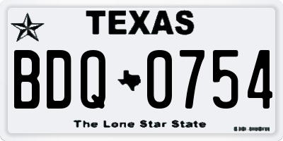TX license plate BDQ0754