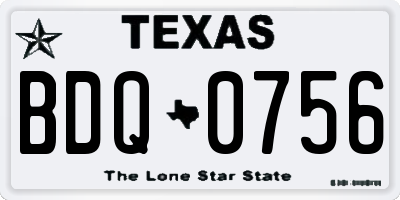 TX license plate BDQ0756