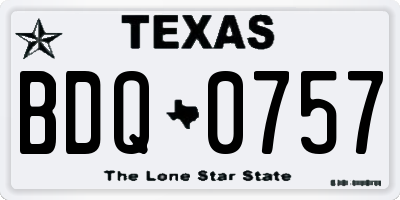 TX license plate BDQ0757