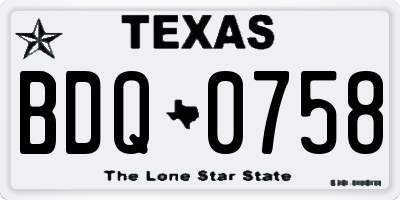 TX license plate BDQ0758