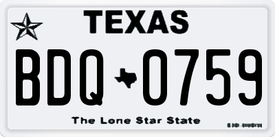 TX license plate BDQ0759