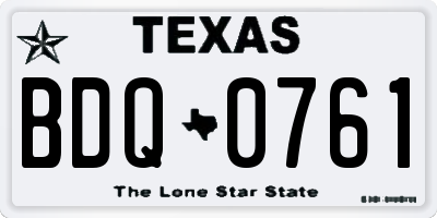 TX license plate BDQ0761