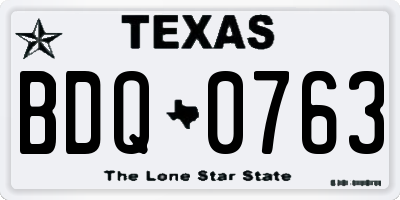 TX license plate BDQ0763
