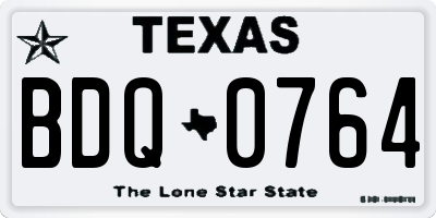 TX license plate BDQ0764
