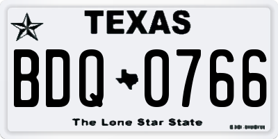 TX license plate BDQ0766