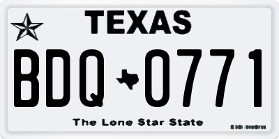TX license plate BDQ0771
