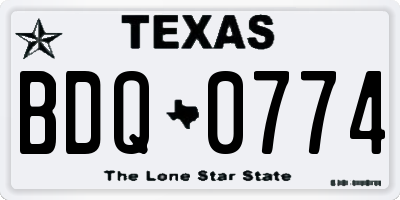 TX license plate BDQ0774