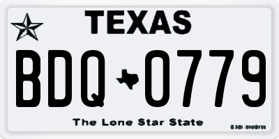 TX license plate BDQ0779