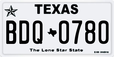 TX license plate BDQ0780