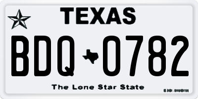 TX license plate BDQ0782
