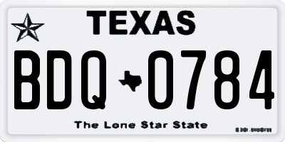 TX license plate BDQ0784