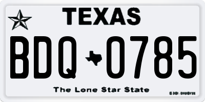 TX license plate BDQ0785