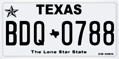 TX license plate BDQ0788