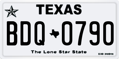 TX license plate BDQ0790