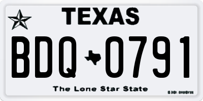 TX license plate BDQ0791