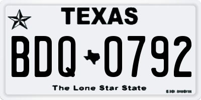 TX license plate BDQ0792