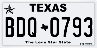 TX license plate BDQ0793