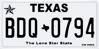 TX license plate BDQ0794
