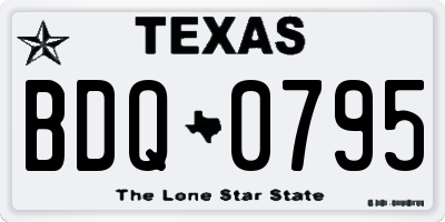 TX license plate BDQ0795