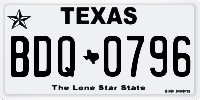 TX license plate BDQ0796