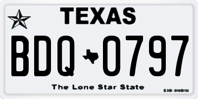 TX license plate BDQ0797