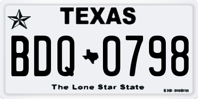 TX license plate BDQ0798