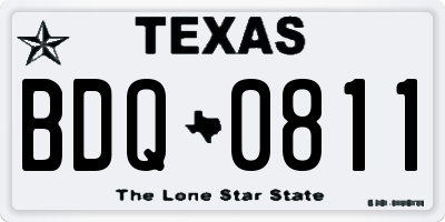 TX license plate BDQ0811