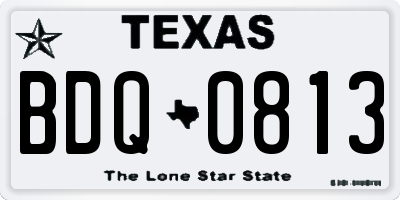TX license plate BDQ0813