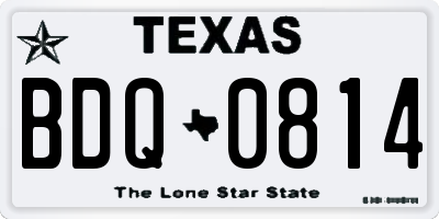 TX license plate BDQ0814
