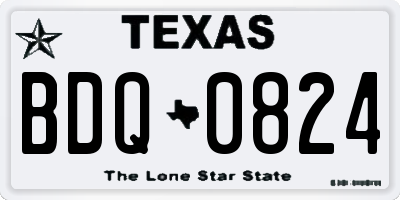 TX license plate BDQ0824