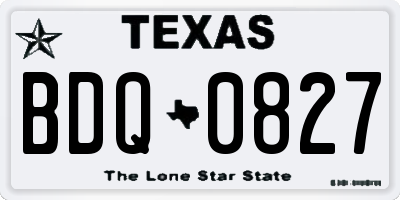 TX license plate BDQ0827