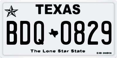 TX license plate BDQ0829