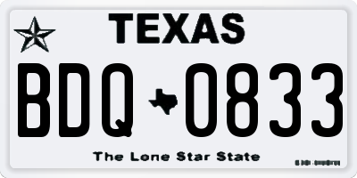 TX license plate BDQ0833