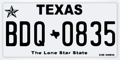 TX license plate BDQ0835