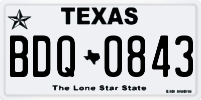 TX license plate BDQ0843