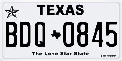 TX license plate BDQ0845