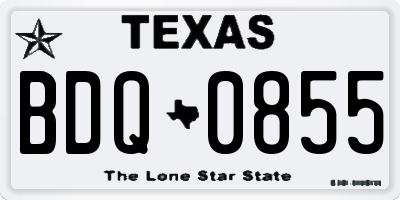 TX license plate BDQ0855