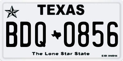 TX license plate BDQ0856