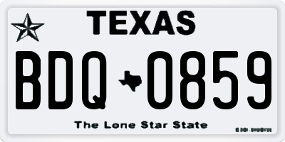 TX license plate BDQ0859
