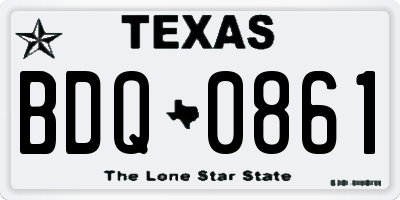 TX license plate BDQ0861